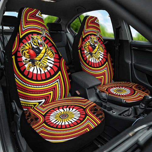 Richmond Football Club Car Seat Cover Indigenous Monochrome Dot Art Mascot Style