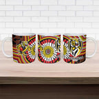 Richmond Football Club Ceramic Mug Indigenous Monochrome Dot Art Mascot Style