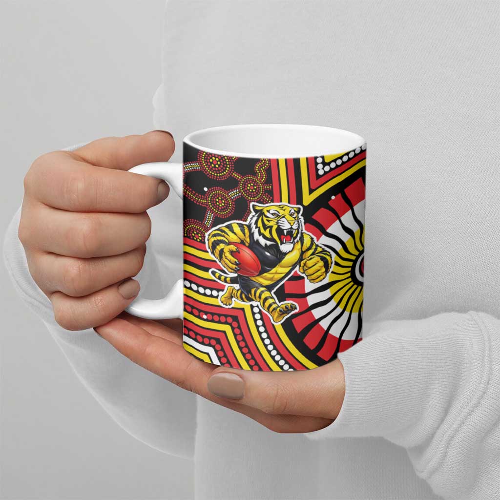 Richmond Football Club Ceramic Mug Indigenous Monochrome Dot Art Mascot Style