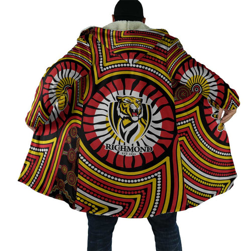 Richmond Football Club Cloak Indigenous Monochrome Dot Art Mascot Style