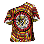 Richmond Football Club Cross Shoulder Shirt Indigenous Monochrome Dot Art Mascot Style