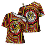 Richmond Football Club Cross Shoulder Shirt Indigenous Monochrome Dot Art Mascot Style
