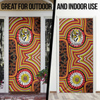 Richmond Football Club Door Cover Indigenous Monochrome Dot Art Mascot Style