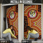 Richmond Football Club Door Cover Indigenous Monochrome Dot Art Mascot Style