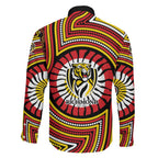 Richmond Football Club Family Matching Mermaid Dress and Hawaiian Shirt Indigenous Monochrome Dot Art Mascot Style
