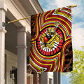Richmond Football Club Garden Flag Indigenous Monochrome Dot Art Mascot Style