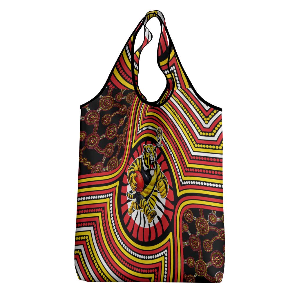 Richmond Football Club Grocery Bag Indigenous Monochrome Dot Art Mascot Style