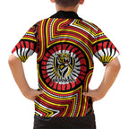 Richmond Football Club Hawaiian Shirt Indigenous Monochrome Dot Art Mascot Style