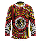Richmond Football Club Hockey Jersey Indigenous Monochrome Dot Art Mascot Style