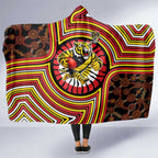 Richmond Football Club Hooded Blanket Indigenous Monochrome Dot Art Mascot Style