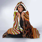 Richmond Football Club Hooded Blanket Indigenous Monochrome Dot Art Mascot Style