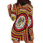 Richmond Football Club Hoodie Dress Indigenous Monochrome Dot Art Mascot Style