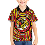 Richmond Football Club Kid Hawaiian Shirt Indigenous Monochrome Dot Art Mascot Style