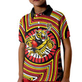 Richmond Football Club Kid Polo Shirt Indigenous Monochrome Dot Art Mascot Style