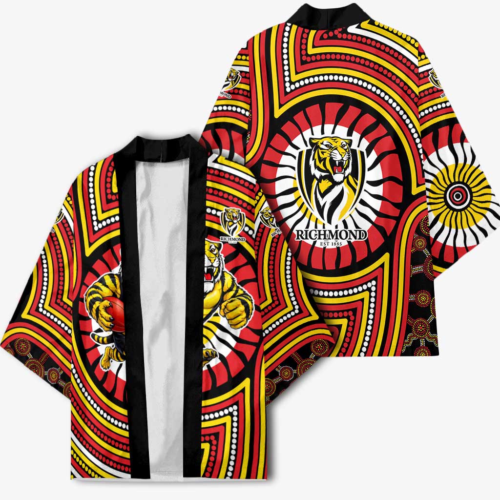 Richmond Football Club Kimono Indigenous Monochrome Dot Art Mascot Style