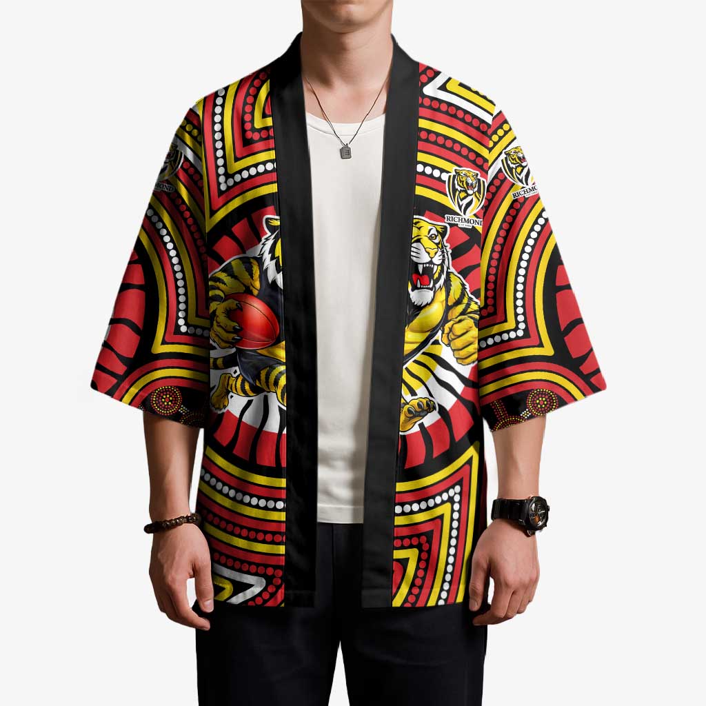 Richmond Football Club Kimono Indigenous Monochrome Dot Art Mascot Style