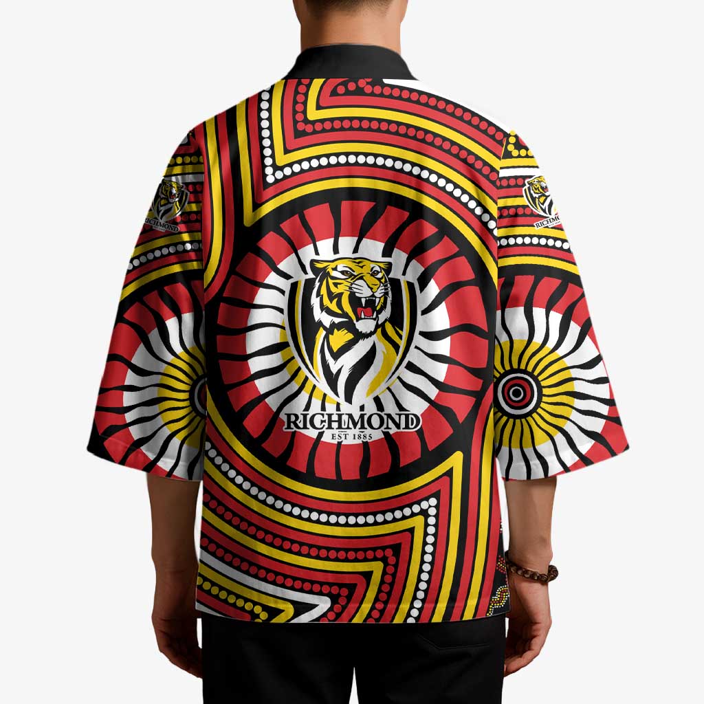 Richmond Football Club Kimono Indigenous Monochrome Dot Art Mascot Style