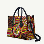 Richmond Football Club Leather Bag Indigenous Monochrome Dot Art Mascot Style