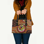 Richmond Football Club Leather Bag Indigenous Monochrome Dot Art Mascot Style
