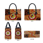Richmond Football Club Leather Bag Indigenous Monochrome Dot Art Mascot Style