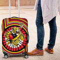 Richmond Football Club Luggage Cover Indigenous Monochrome Dot Art Mascot Style