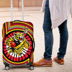 Richmond Football Club Luggage Cover Indigenous Monochrome Dot Art Mascot Style