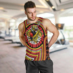 Richmond Football Club Men Tank Top Indigenous Monochrome Dot Art Mascot Style