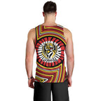 Richmond Football Club Men Tank Top Indigenous Monochrome Dot Art Mascot Style