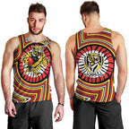 Richmond Football Club Men Tank Top Indigenous Monochrome Dot Art Mascot Style