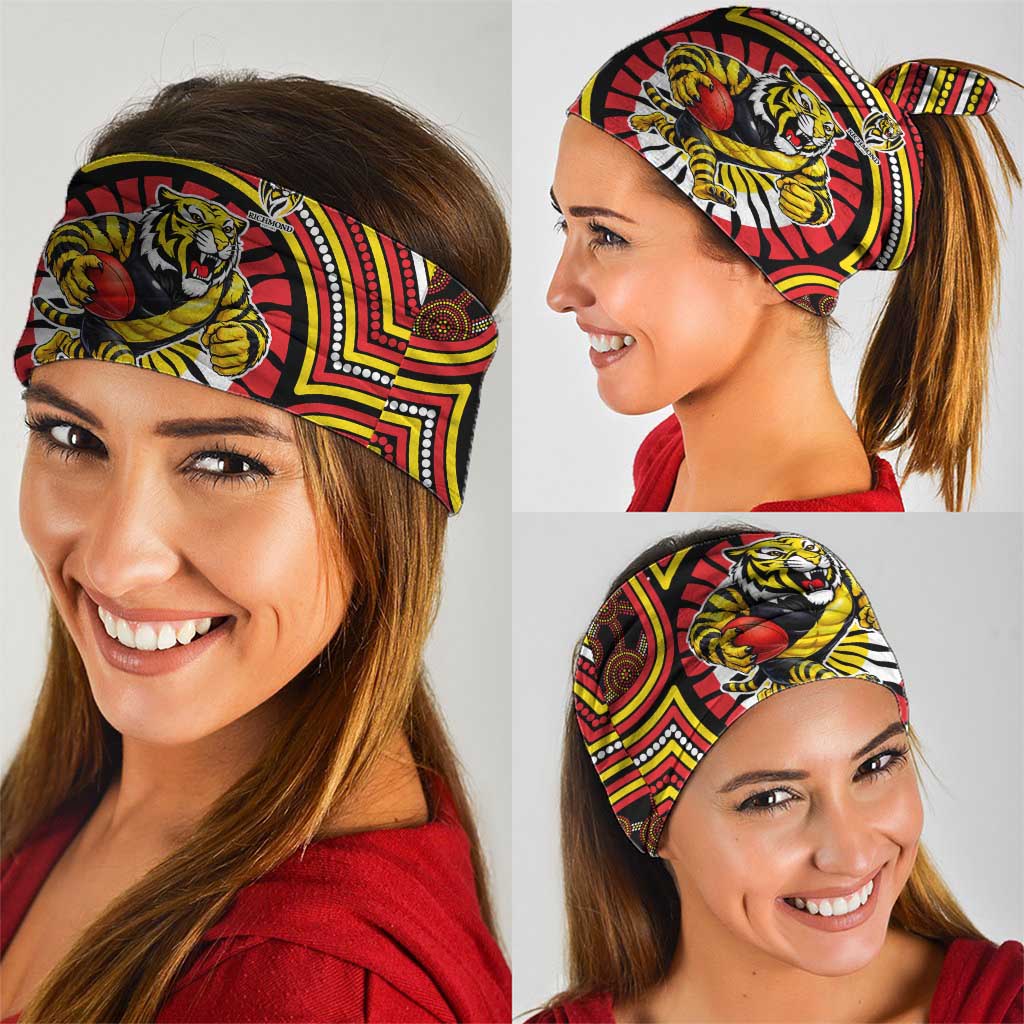 Richmond Football Club Neck Gaiter Indigenous Monochrome Dot Art Mascot Style