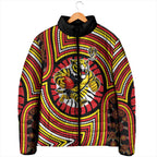 Richmond Football Club Padded Jacket Indigenous Monochrome Dot Art Mascot Style