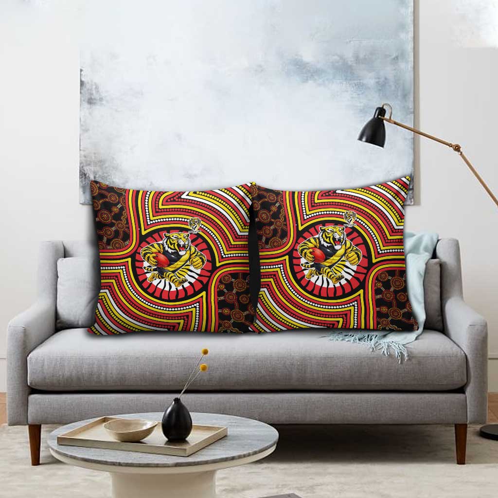 Richmond Football Club Pillow Cover Indigenous Monochrome Dot Art Mascot Style