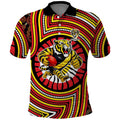 Richmond Football Club Polo Shirt Indigenous Monochrome Dot Art Mascot Style