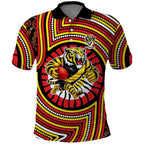 Richmond Football Club Polo Shirt Indigenous Monochrome Dot Art Mascot Style
