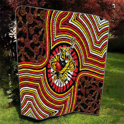 Richmond Football Club Quilt Indigenous Monochrome Dot Art Mascot Style