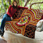 Richmond Football Club Quilt Indigenous Monochrome Dot Art Mascot Style