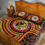 Richmond Football Club Quilt Bed Set Indigenous Monochrome Dot Art Mascot Style