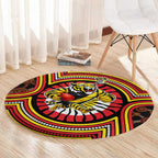 Richmond Football Club Round Carpet Indigenous Monochrome Dot Art Mascot Style