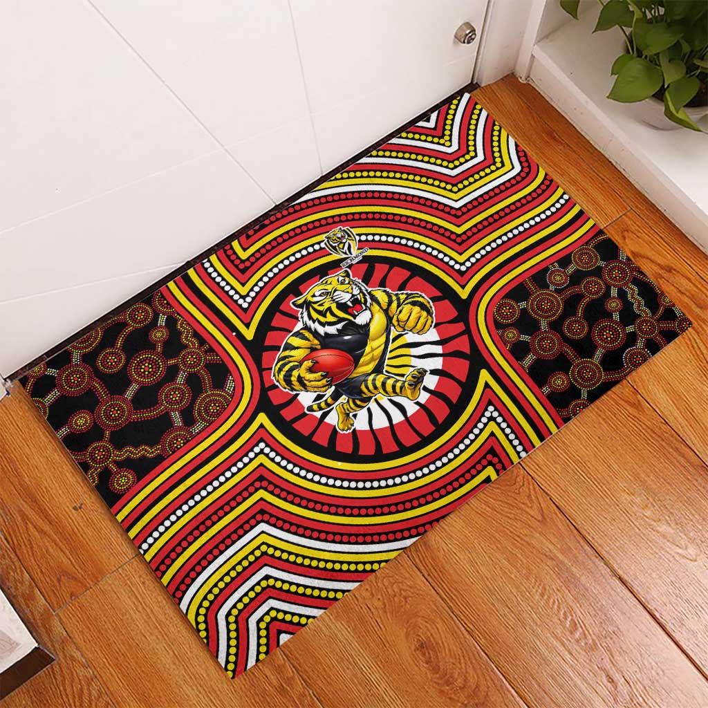 Richmond Football Club Rubber Doormat Indigenous Monochrome Dot Art Mascot Style