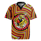 Richmond Football Club Rugby Jersey Indigenous Monochrome Dot Art Mascot Style