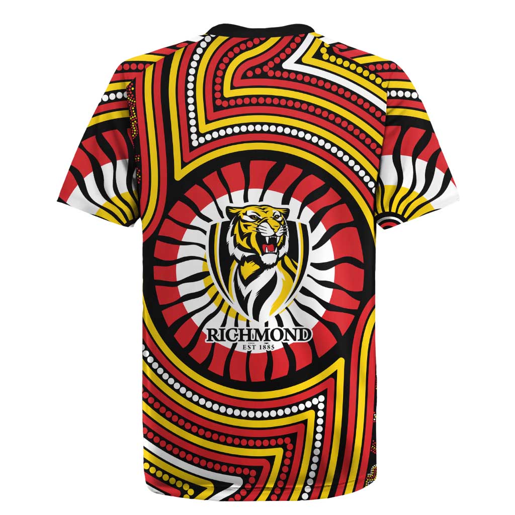 Richmond Football Club Rugby Jersey Indigenous Monochrome Dot Art Mascot Style