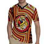 Richmond Football Club Rugby Jersey Indigenous Monochrome Dot Art Mascot Style