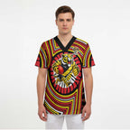 Richmond Football Club Scrub Top Indigenous Monochrome Dot Art Mascot Style