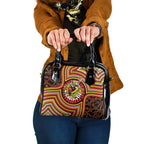Richmond Football Club Shoulder Handbag Indigenous Monochrome Dot Art Mascot Style