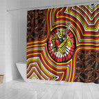Richmond Football Club Shower Curtain Indigenous Monochrome Dot Art Mascot Style