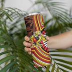 Richmond Football Club Skinny Tumbler Indigenous Monochrome Dot Art Mascot Style