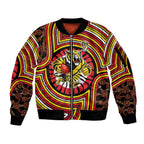 Richmond Football Club Sleeve Zip Bomber Jacket Indigenous Monochrome Dot Art Mascot Style