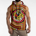 Richmond Football Club Sleeveless Hoodie Indigenous Monochrome Dot Art Mascot Style