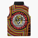Richmond Football Club Sleeveless Puffer Jacket Indigenous Monochrome Dot Art Mascot Style