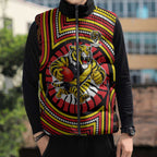 Richmond Football Club Sleeveless Puffer Jacket Indigenous Monochrome Dot Art Mascot Style